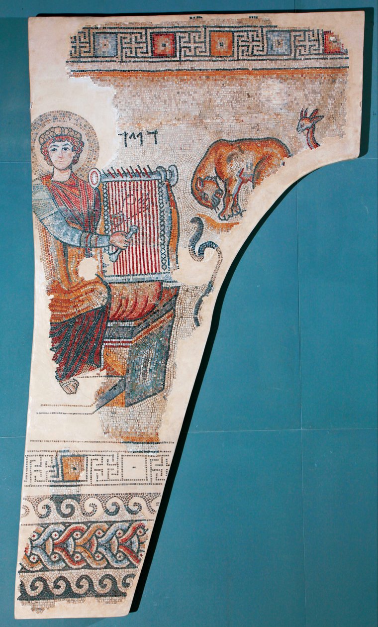 Rei Davi como Orfeu em um mosaico da sinagoga de Unbekannt Unbekannt