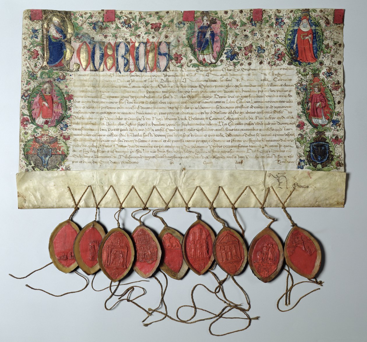 Carta de Indulgência à Igreja de São Nicolau, em 22 de junho de 1484 (tinta em pergaminho) de Unbekannt Unbekannt