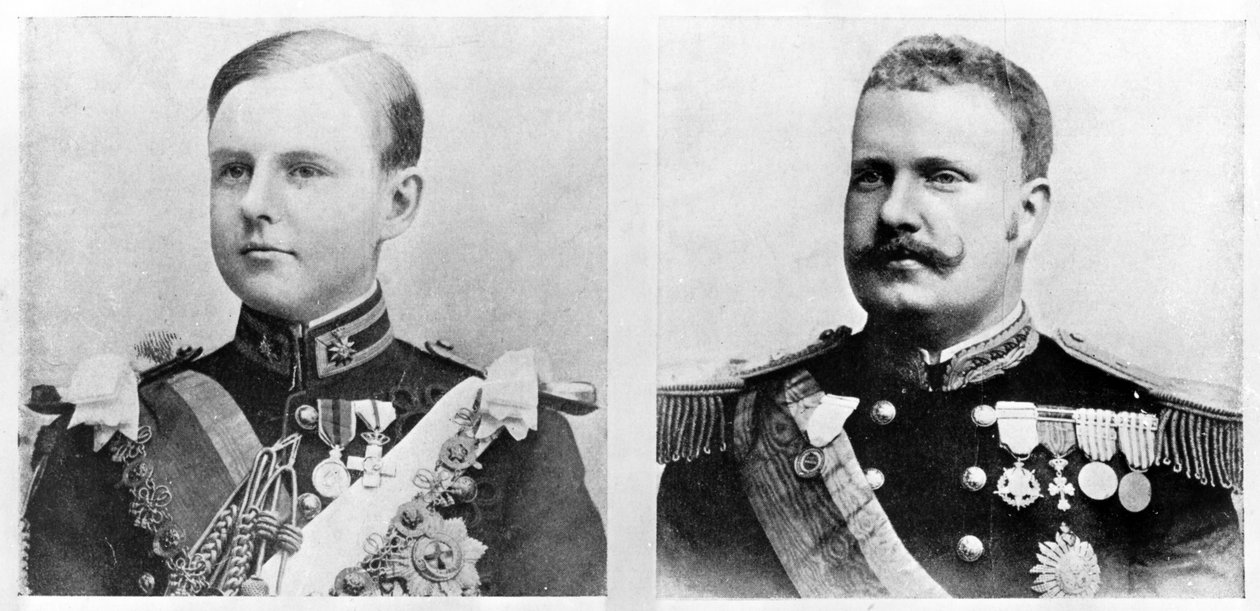 Luís Filipe, Príncipe Real de Portugal, Duque de Bragança e o seu pai, o Rei Carlos I de Portugal e os Algarves, c.1900 de Unbekannt Unbekannt