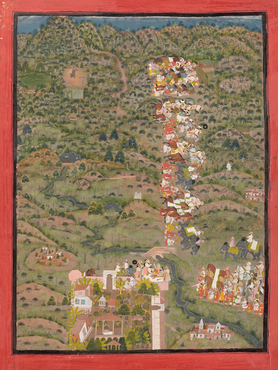 Maharana Sangram II visita Gosain Nilakanthaji depois de uma caçada ao tigre de Unbekannt Unbekannt
