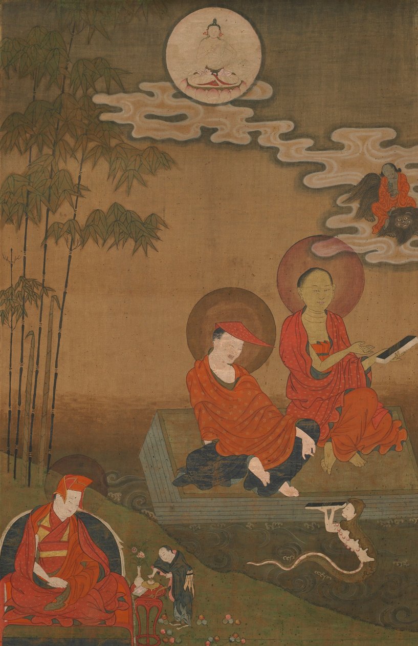 Nagarjuna e Aryadeva como dois grandes escolásticos budistas indianos de Unbekannt Unbekannt