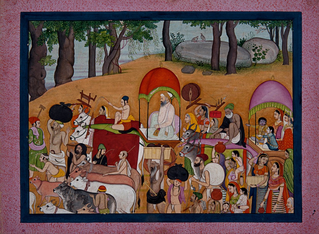 Nanda e outros pastores se mudando para Vrindavana Baseado na história do Bhagavata - Purana de Unbekannt Unbekannt