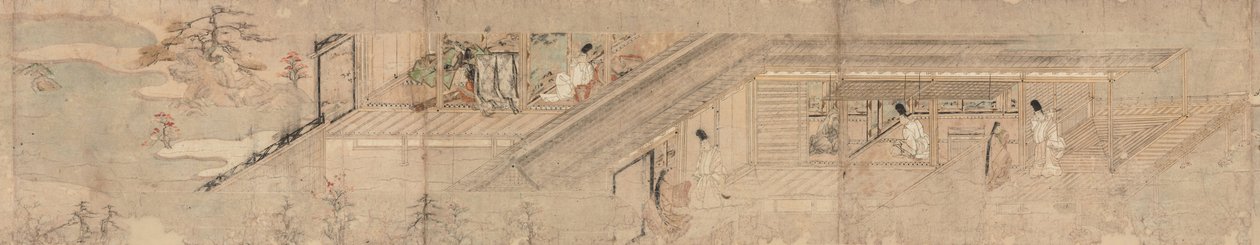 Imagem narrativa Role sobre Love Romance of Courtier e Girl at Sumiyoshi de Unbekannt Unbekannt