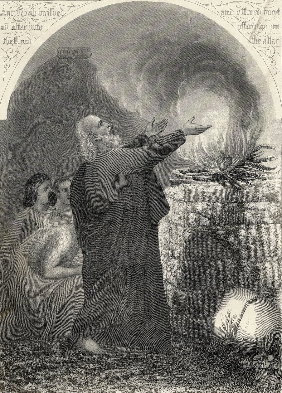 Noé, da &39;The National Illustrated Family Bible&39;, publicado em 1870 de Unbekannt Unbekannt