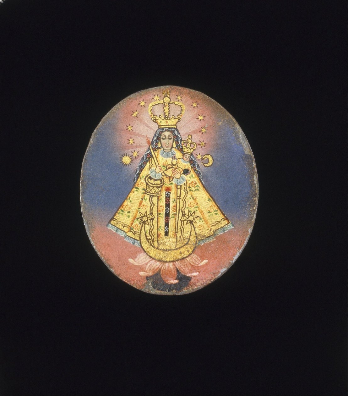 Medalhão PintadoRecto- Virgem de CopacabanaVerso-Crucifixão com a Virgem das Dores, Maria Madre ... de Unbekannt Unbekannt