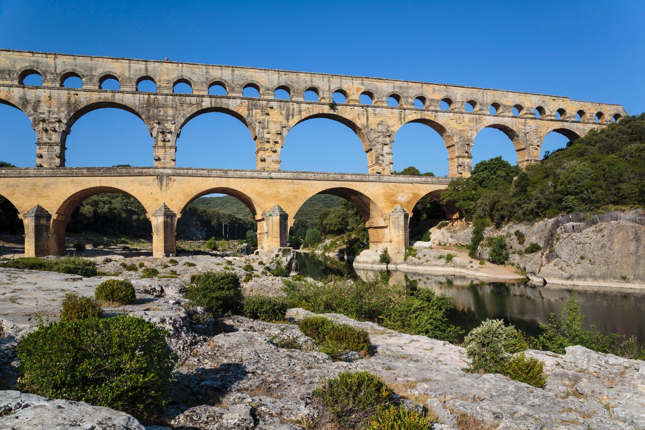 Pont du Gard, aqueduto romano, França. de Unbekannt Unbekannt