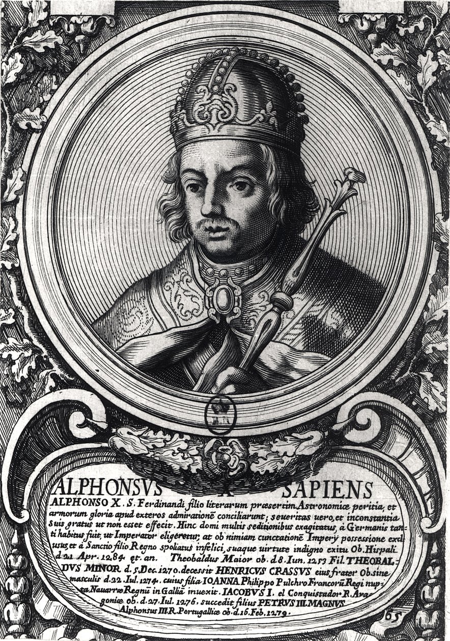 Retrato de Alfonso X (1221-84) &39;o sábio&39; de Unbekannt Unbekannt