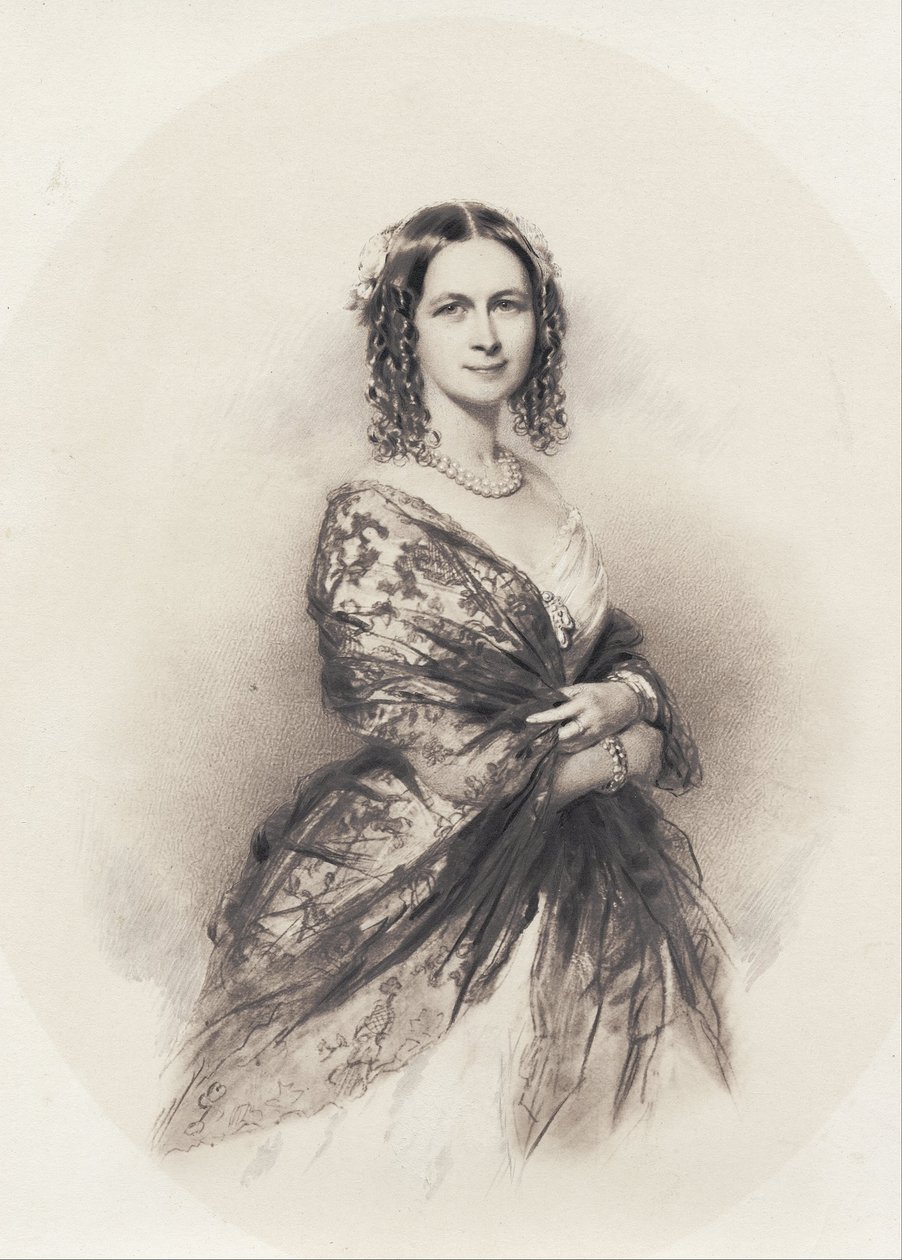 Retrato da cantora de ópera Jenny Lind (1820-1887) de Unbekannt Unbekannt