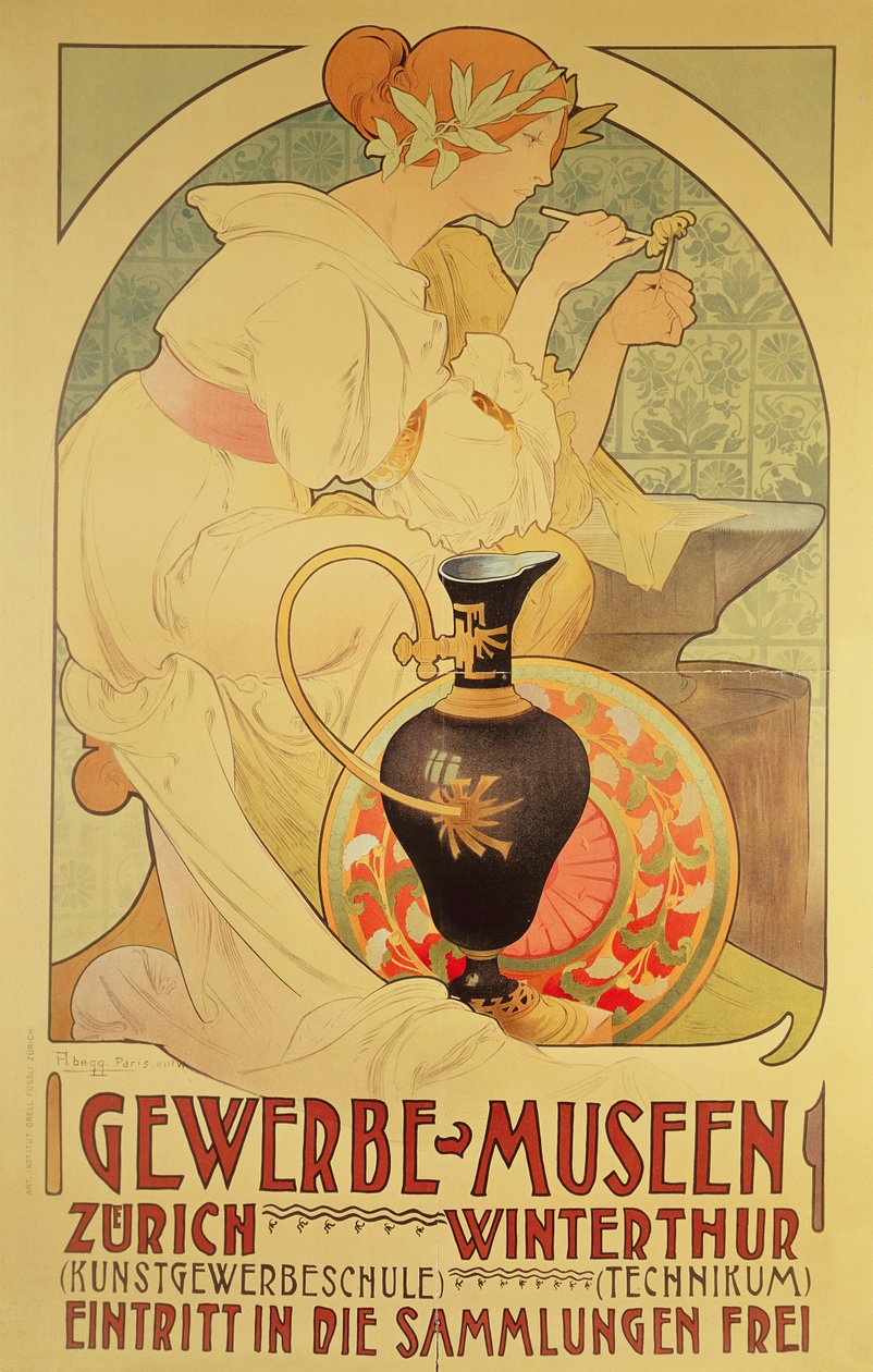 Poster Publicidade do Trade Museums, Zurique de Unbekannt Unbekannt