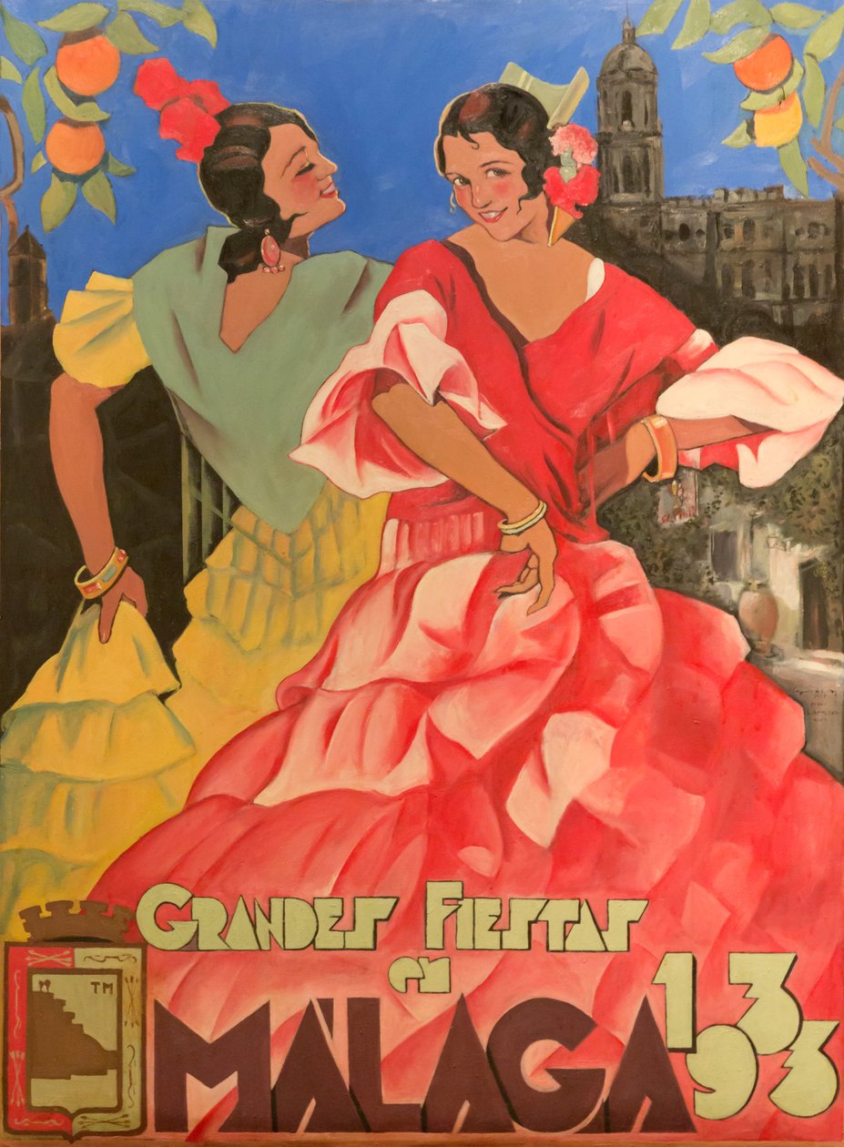 Cartaz publicitário Grandes Festas de Málaga 1933. de Unbekannt Unbekannt