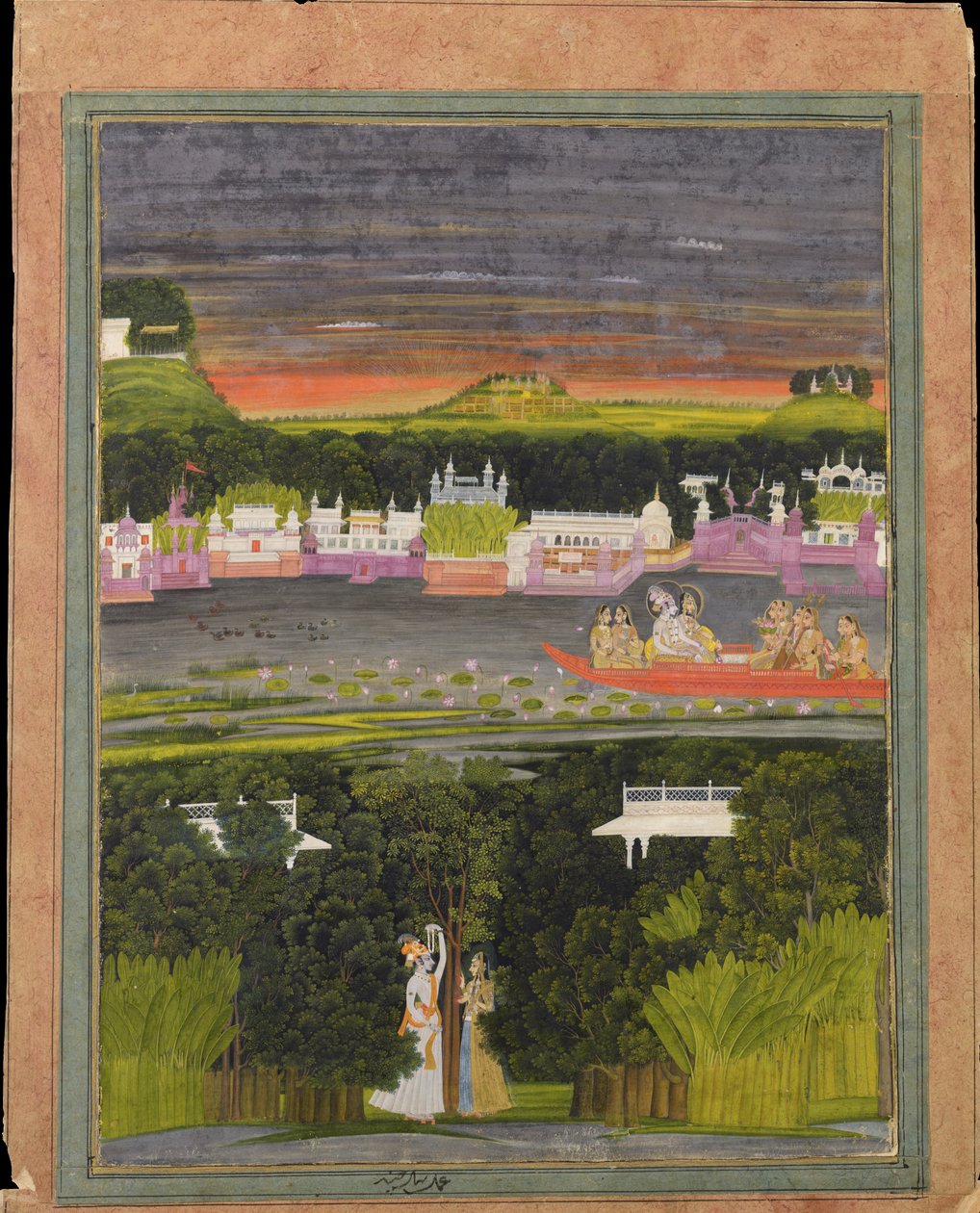 Radha e Krishna no barco do amor de Unbekannt Unbekannt