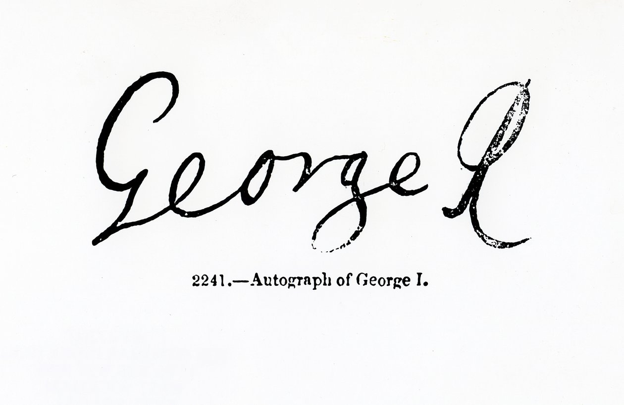 Reprodução da assinatura de George I (1660-1727) de Unbekannt Unbekannt