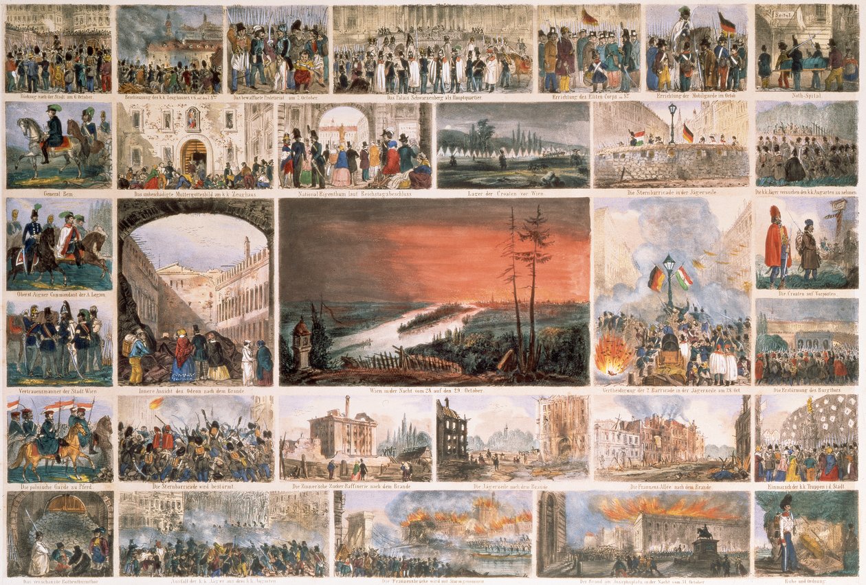 Revolução em Viena: o príncipe Alfred Windischgratz força Viena a se render depois de um terceiro levante em 6 de outubro de 1848 de Unbekannt Unbekannt