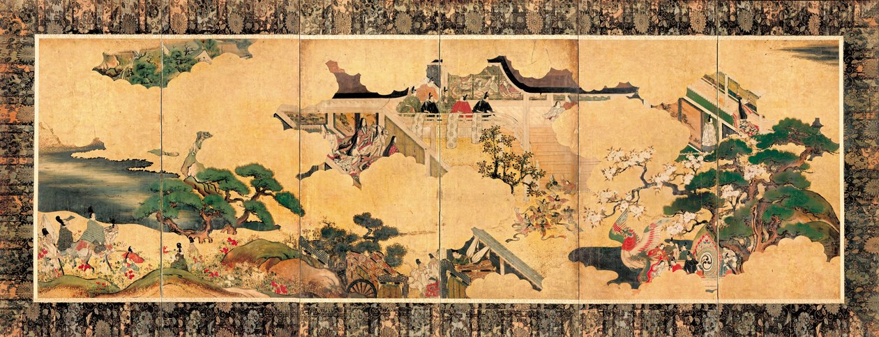 Cenas dos três capítulos do conto de Genji (Genji monogatari) de Unbekannt Unbekannt