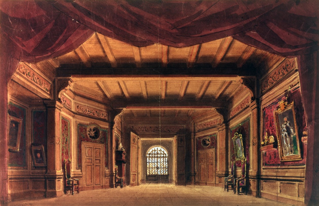 Cenário para a ópera &39;O Barbeiro de Sevilha&39;, de Gioachino Rossini (1792-1868) de Unbekannt Unbekannt