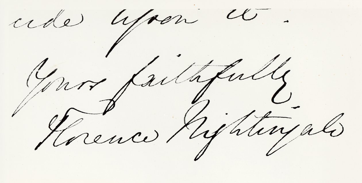 Assinatura de Florence Nightingale (1820-1910) (caneta no papel) de Unbekannt Unbekannt