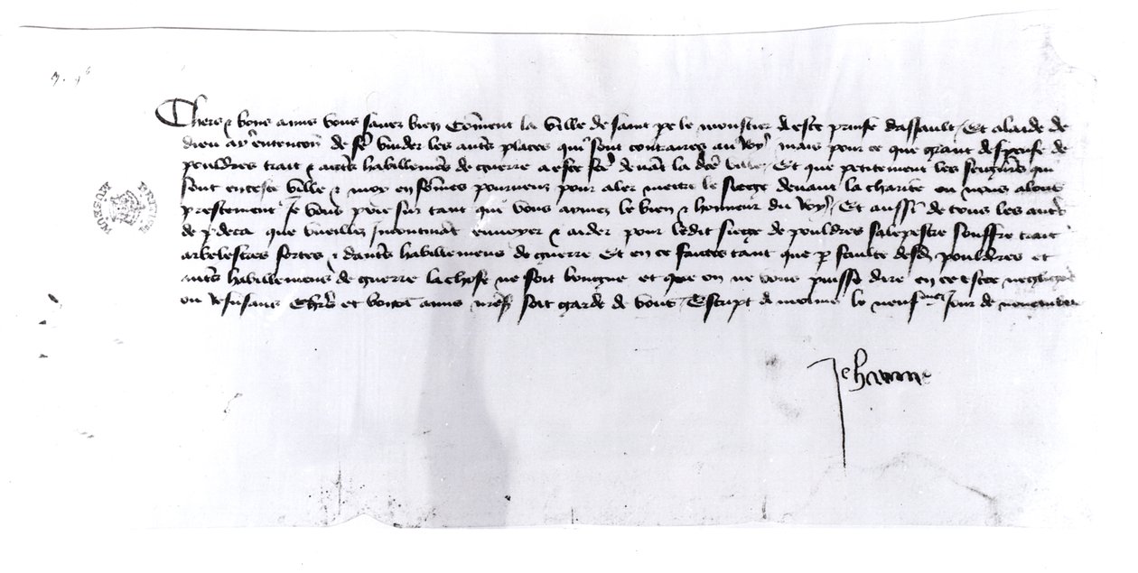 Assinatura de Joana d&39;Arc (c.1412-31) (tinta sobre papel) de Unbekannt Unbekannt