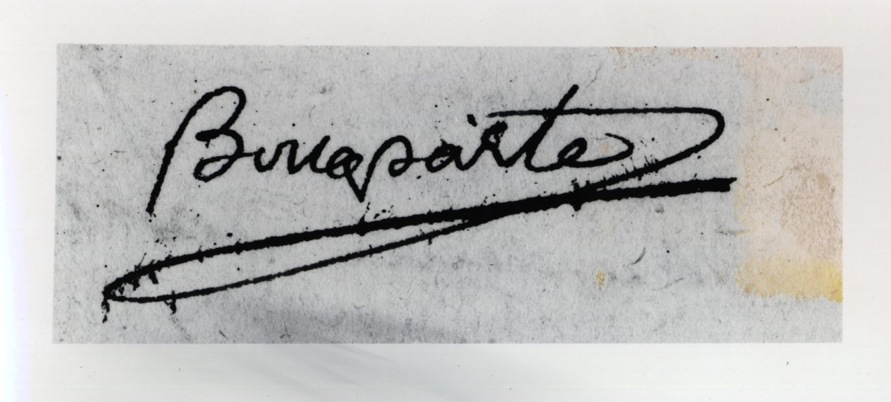 Assinatura de Napoleão Bonaparte (1769-1821) (caneta e tinta sobre papel) de Unbekannt Unbekannt