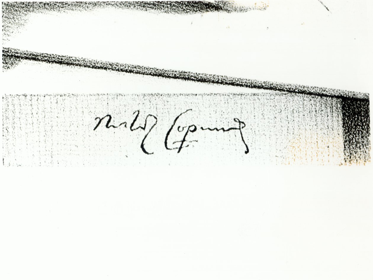 Assinatura de Nicolaus Copernicus (1473-1543) (foto bundw) de Unbekannt Unbekannt