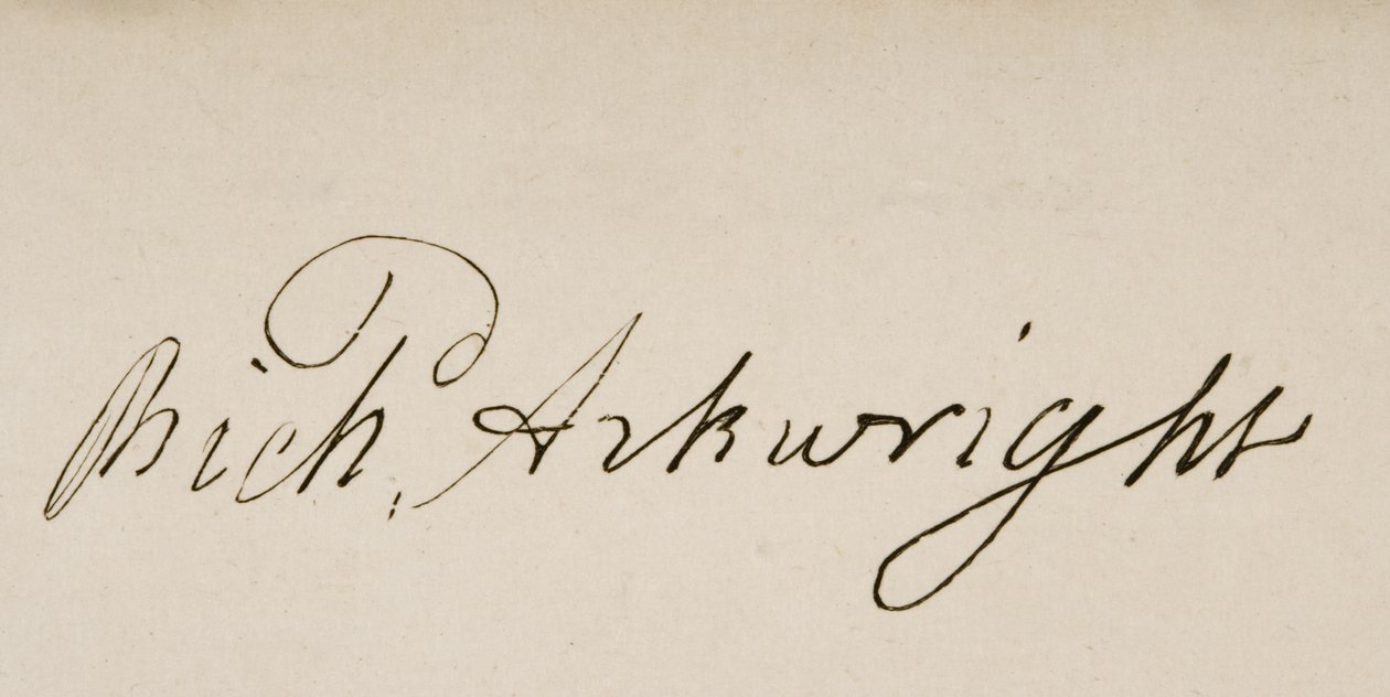 Assinatura de Sir Richard Arkwright (1732-93) de Unbekannt Unbekannt