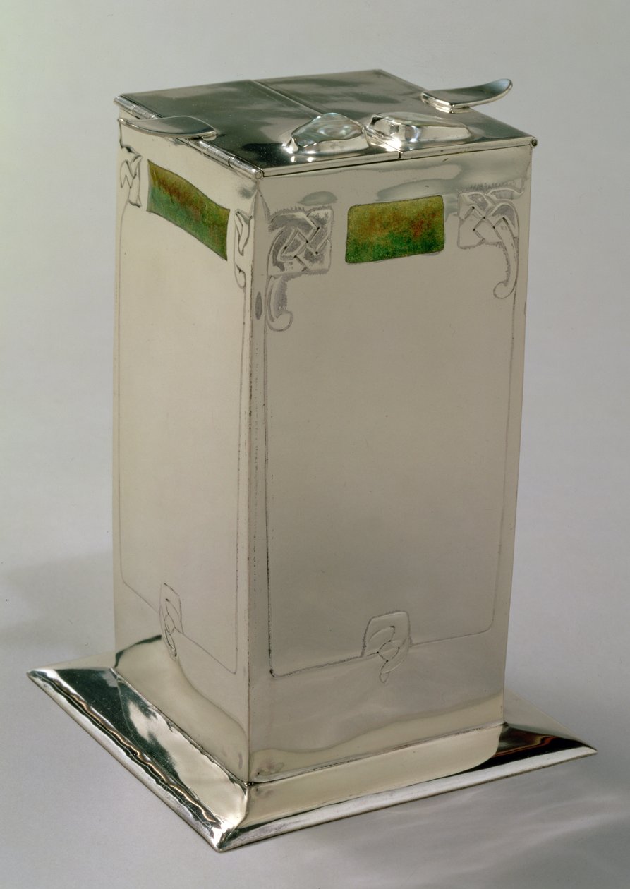 Caixa de biscoito de prata e esmalte, de Archibald Knox, 1901 de Unbekannt Unbekannt