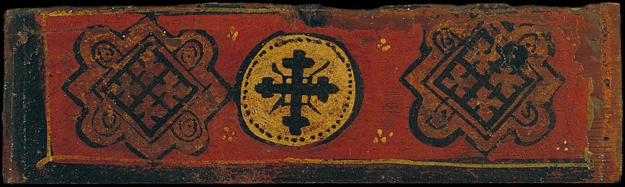 Pequeno painel de teto em caixotão com uma cruz e brasões em forma de losango de Unbekannt Unbekannt