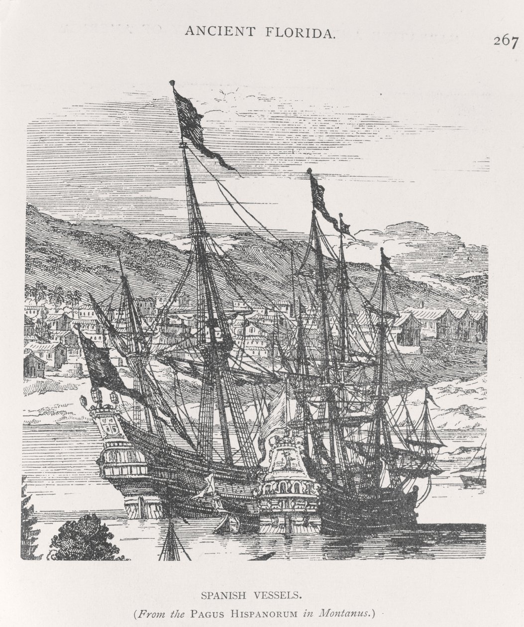 Navios espanhóis, Flórida, do Pagus Hispanorum em Montanus, meados do século XVI de Unbekannt Unbekannt