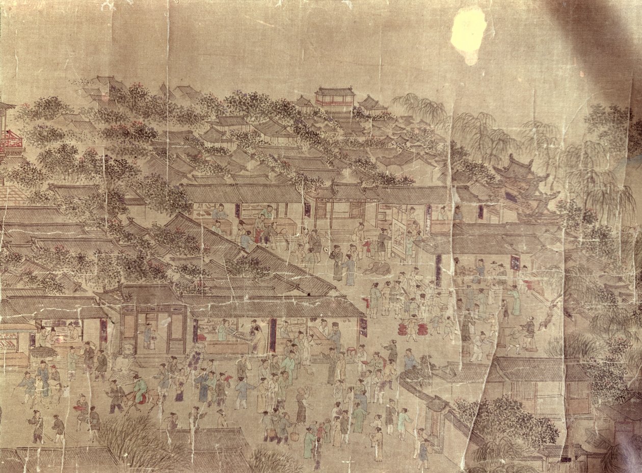 Cena de rua, chinesa, dinastia Ming (1368-1644) de Unbekannt Unbekannt