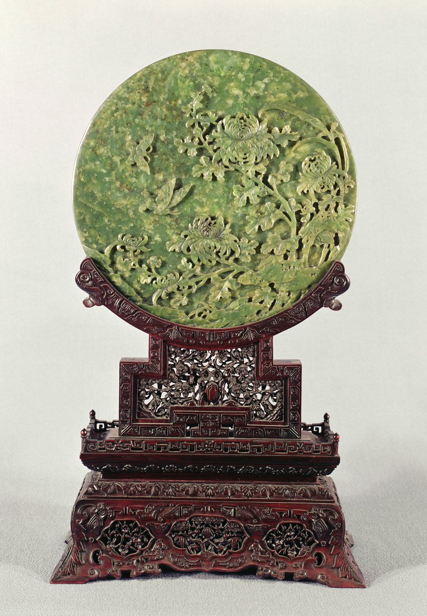 Tela de tabela, chinês, do século 18 (jade) de Unbekannt Unbekannt