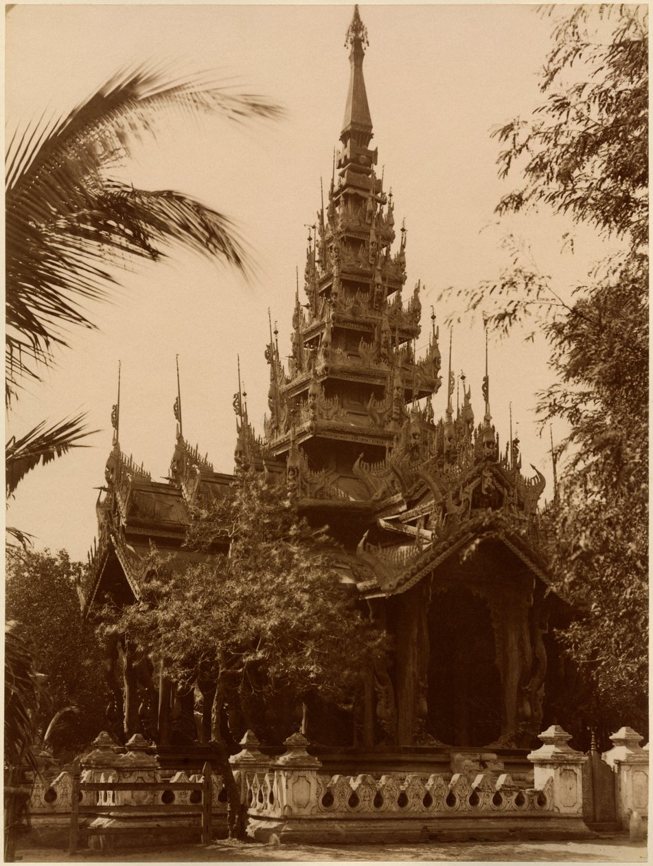 Templo, em, mandalay, burma, tarde, 19o século, (albumen, impressão) de Unbekannt Unbekannt