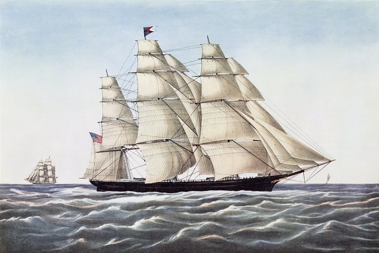 O Clipper Ship Flying Cloud, publicado por Currier und Ives, 1852 de Unbekannt Unbekannt