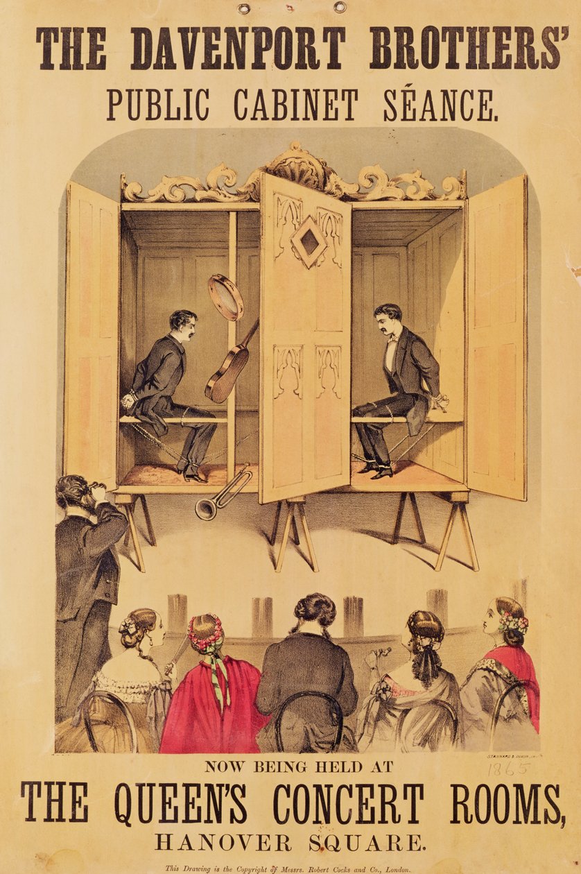 Os irmãos Davenport, poster de Seance, 1865 de Unbekannt Unbekannt