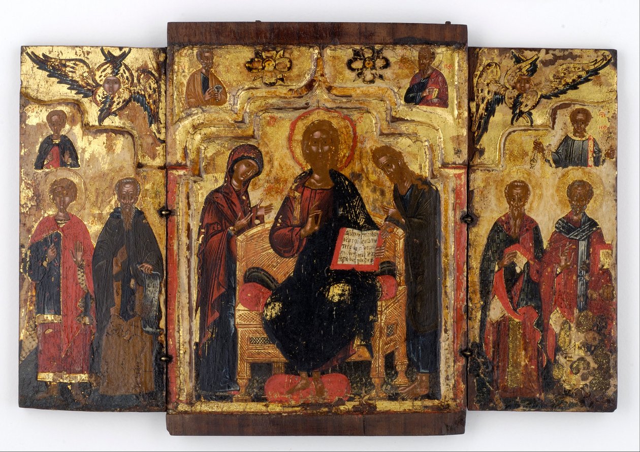 O Deesis (Intercessão) ladeado por santos de Unbekannt Unbekannt