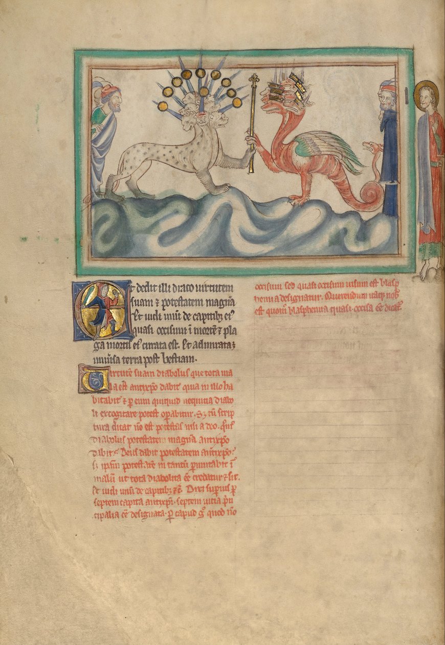 O Dragão Dando o Sceptor de Poder à Besta do Mar de Unbekannt Unbekannt
