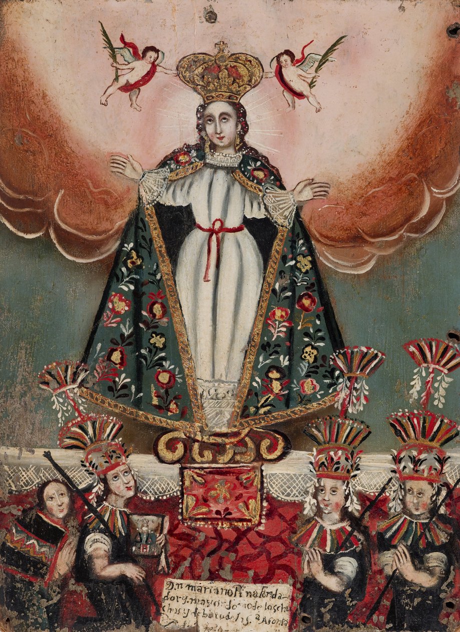 A Virgem Maria com doadores indianos de Unbekannt Unbekannt
