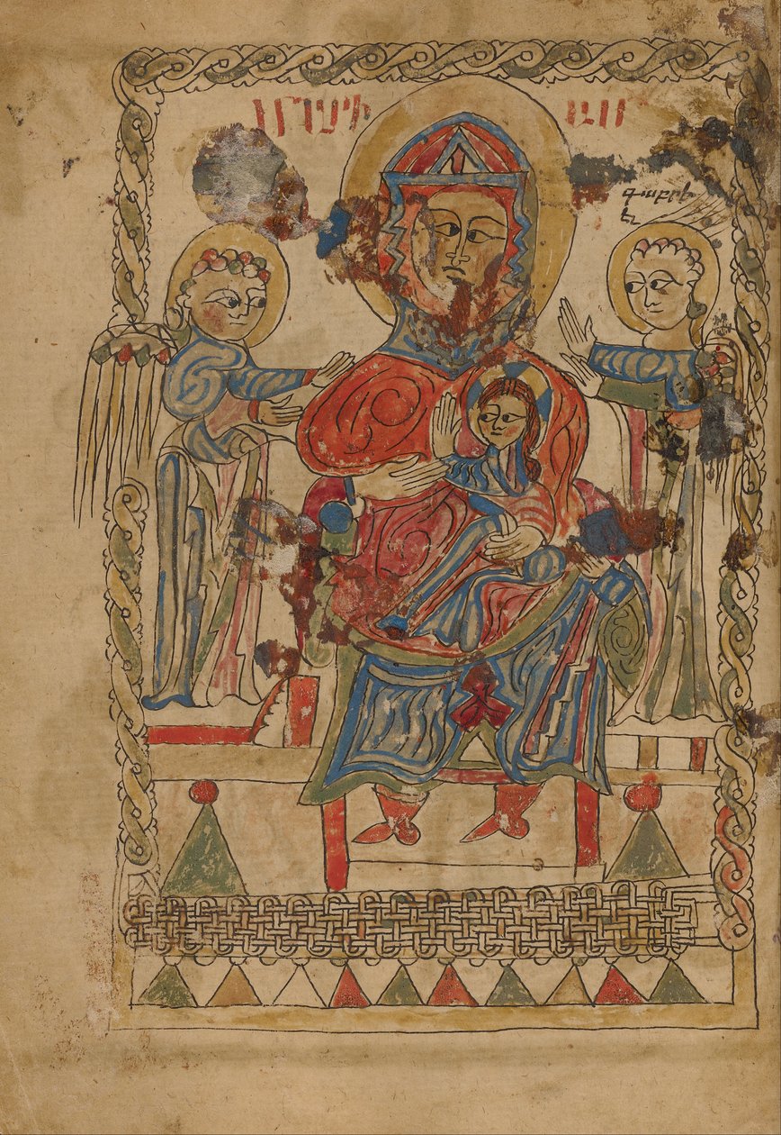 A Virgem e a Criança Enthroned de Unbekannt Unbekannt