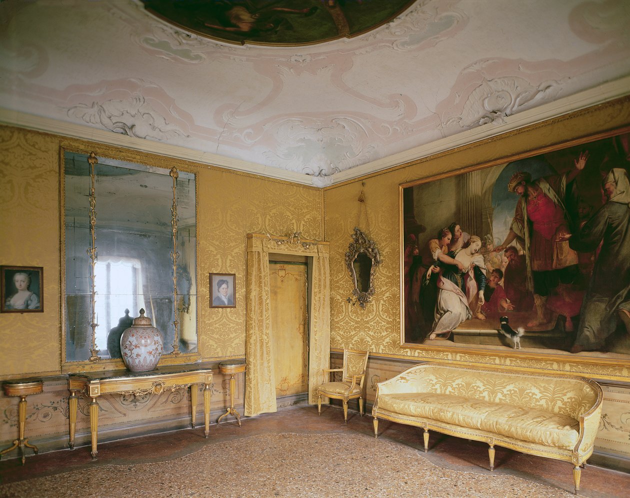 A sala de desenho amarela, Ca Rezzonico, Museu do século XVIII, foto de Veneza de Unbekannt Unbekannt