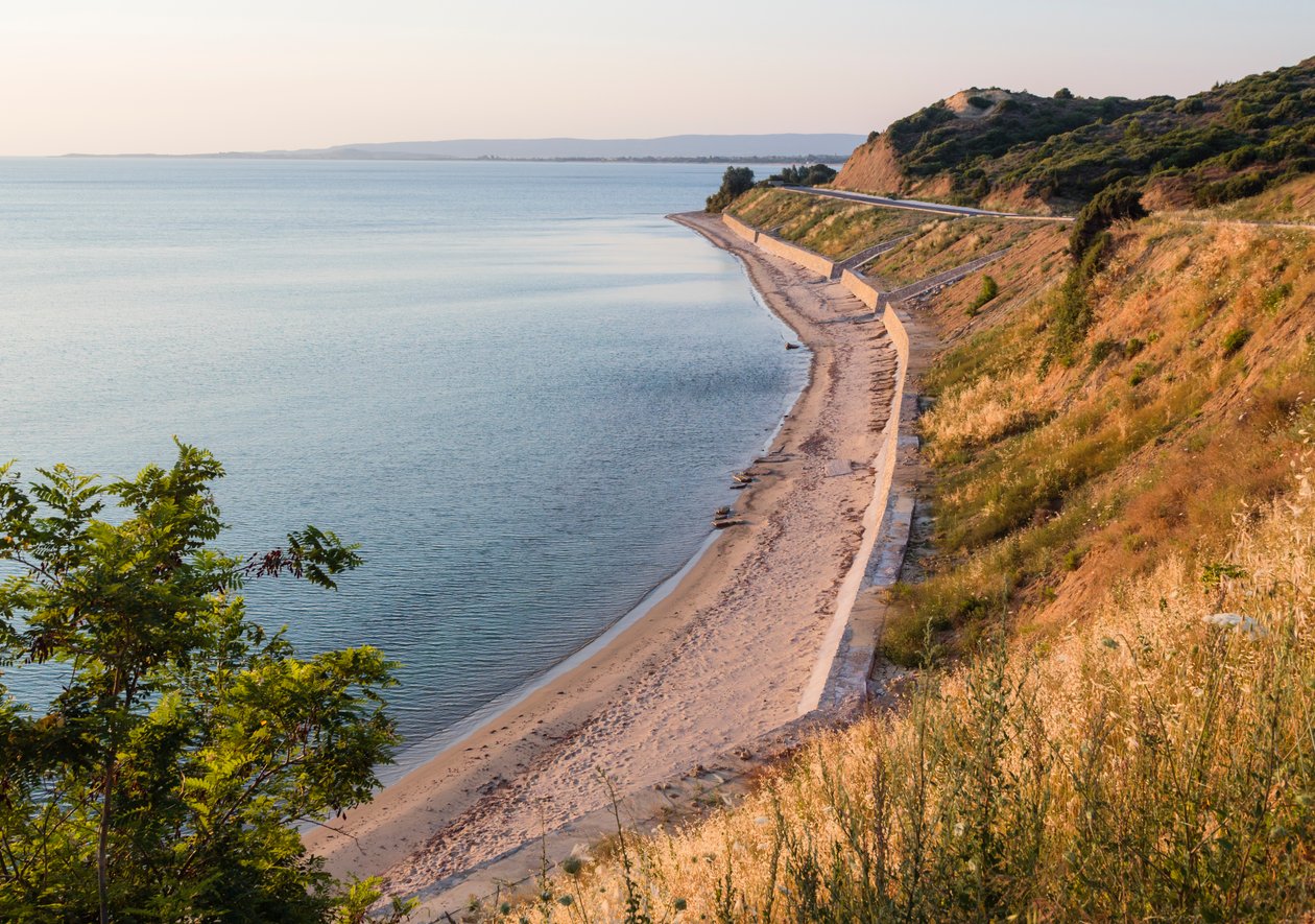 A praia de Anzac Cove, olhando para o norte de Unbekannt Unbekannt