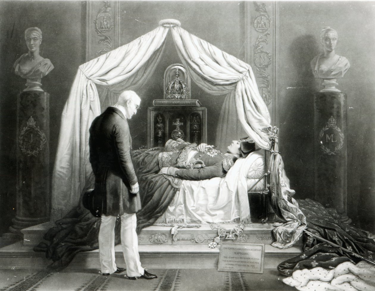 O modelo de cera do Duque de Wellington olhando Napoleão, c.1840 (cera e mídia mista) de Unbekannt Unbekannt