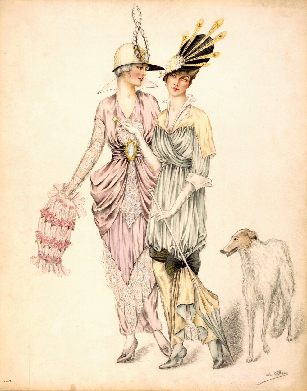 Dois vestidos para as corridas de Goodwood, c.1920 de Unbekannt Unbekannt