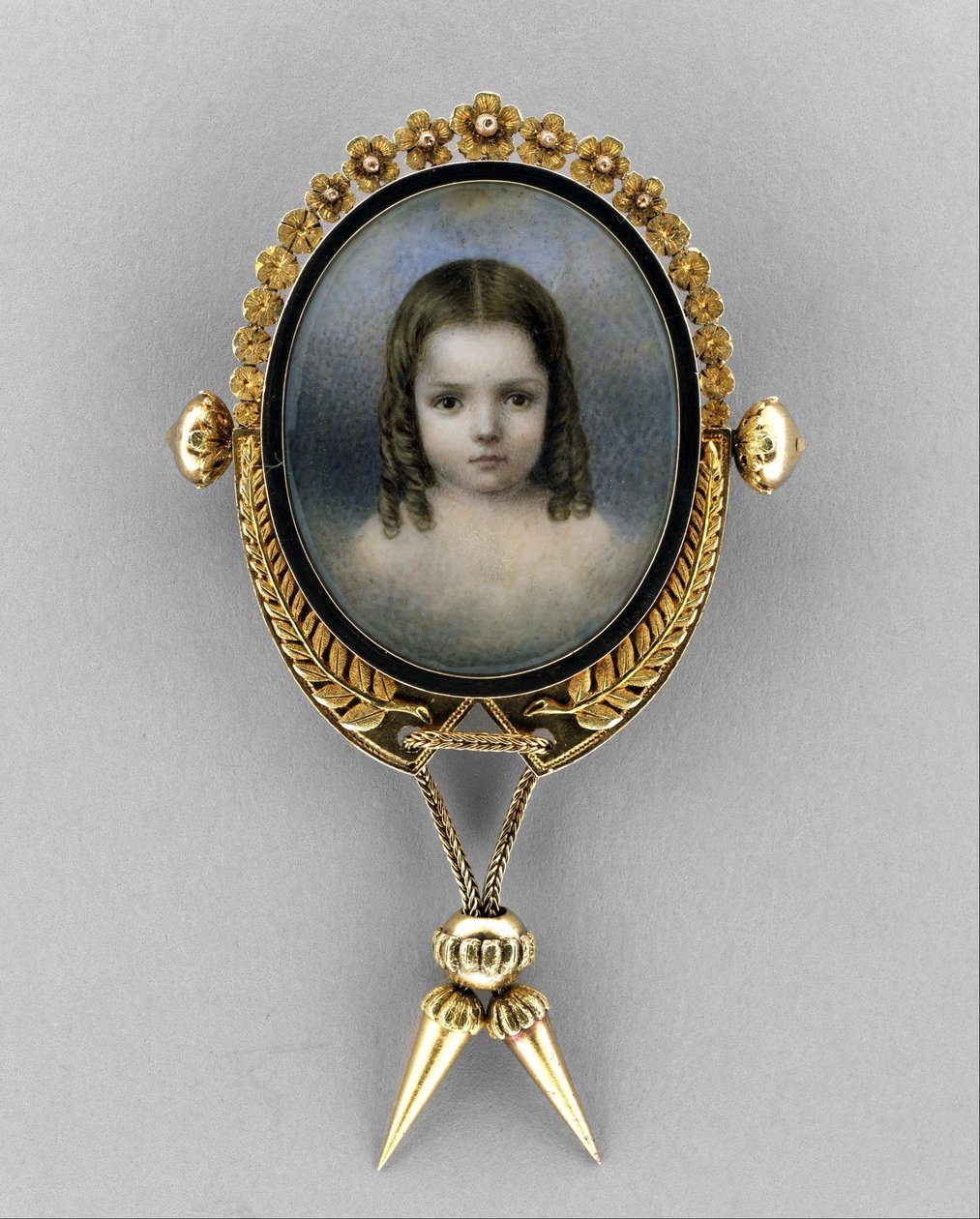 Desconhecido americano - broche com retrato de uma menina de Unbekannt Unbekannt