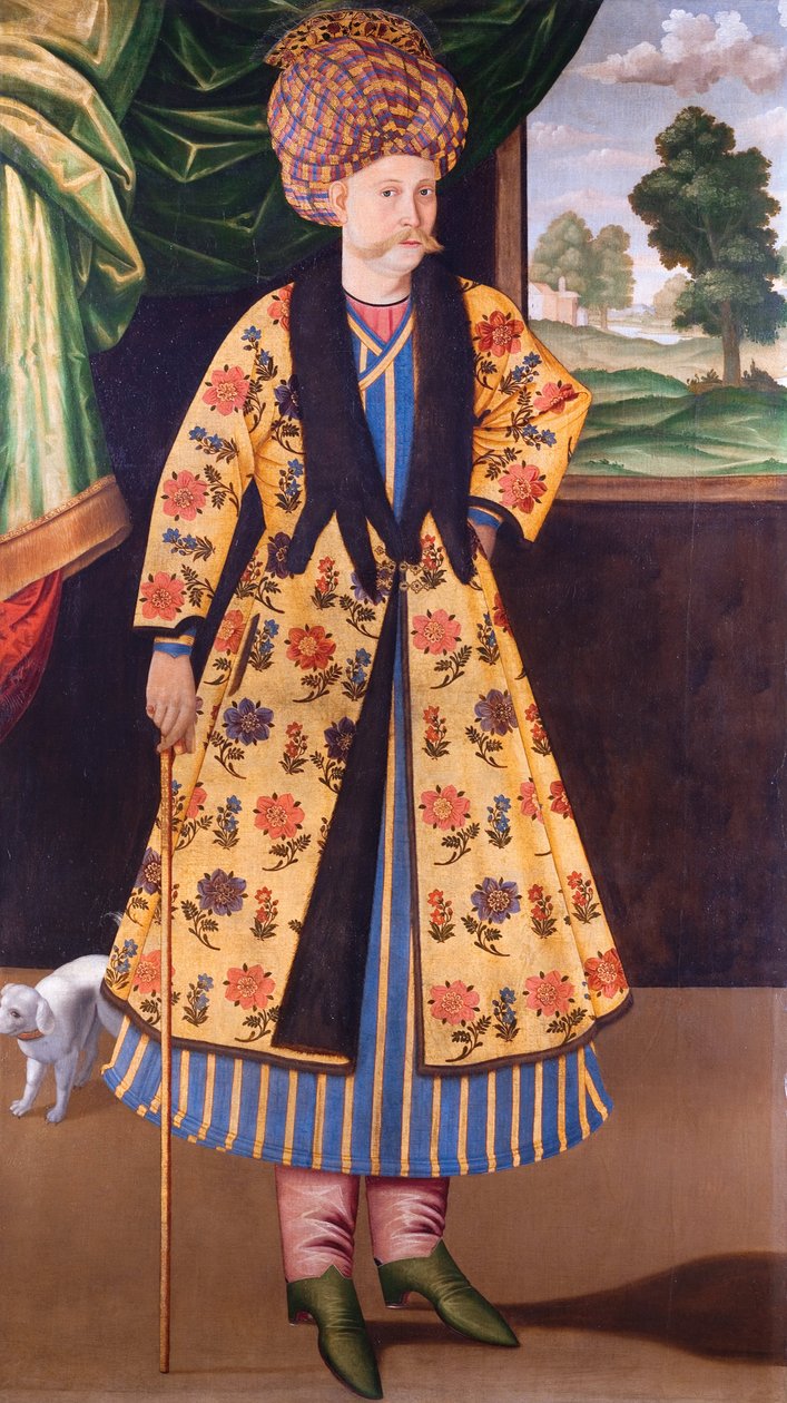 Desconhecido, irã, tarde, 17o século, -, retrato, de, um, cavalheiro europeu, em, turco, vestido de Unbekannt Unbekannt