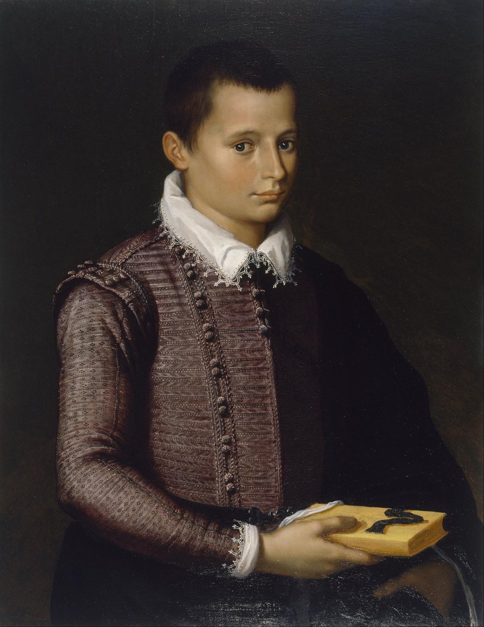 Desconhecido italiano - retrato de um menino segurando um livro de Unbekannt Unbekannt