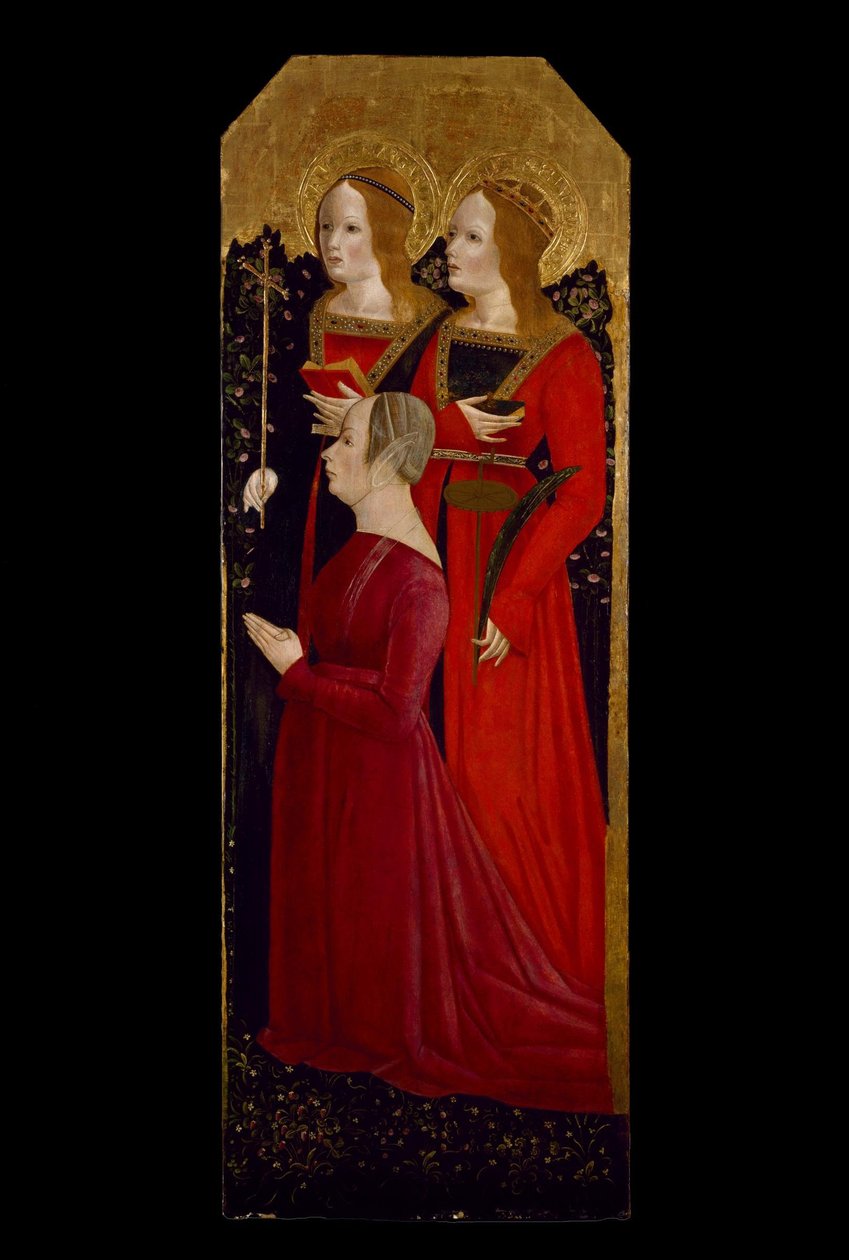 Desconhecido italiano - Santos Margaret e Catherine de Alexandria com uma Donatrix de Unbekannt Unbekannt