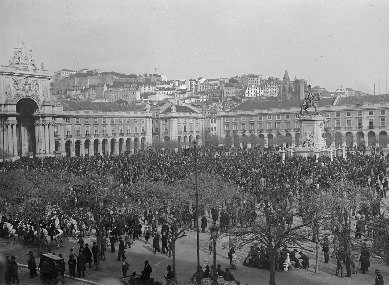 Celebrações da vitória na Praça do Comércio, Lisboa, 1918 de Unbekannt Unbekannt