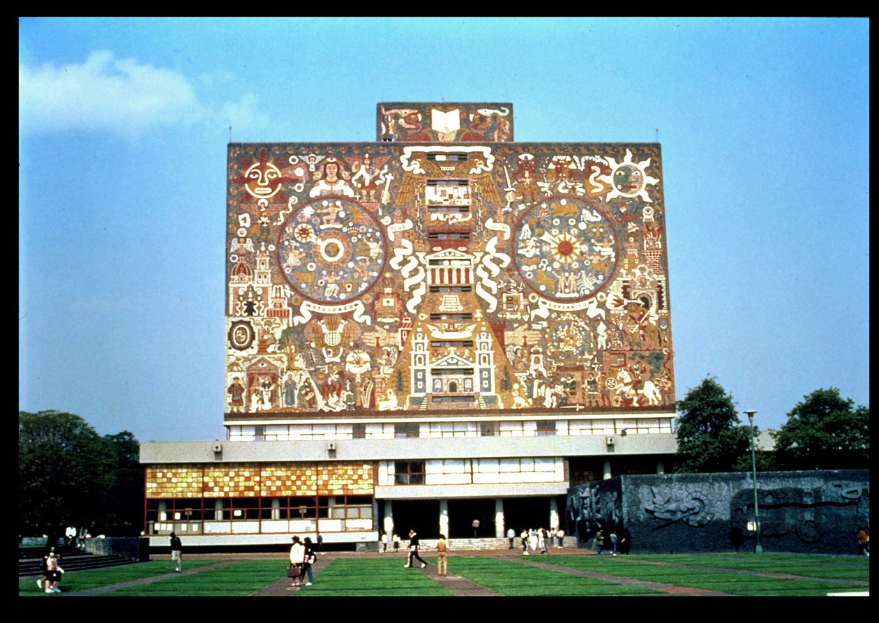 Mosaico de parede na fachada da Biblioteca Central de Unbekannt Unbekannt