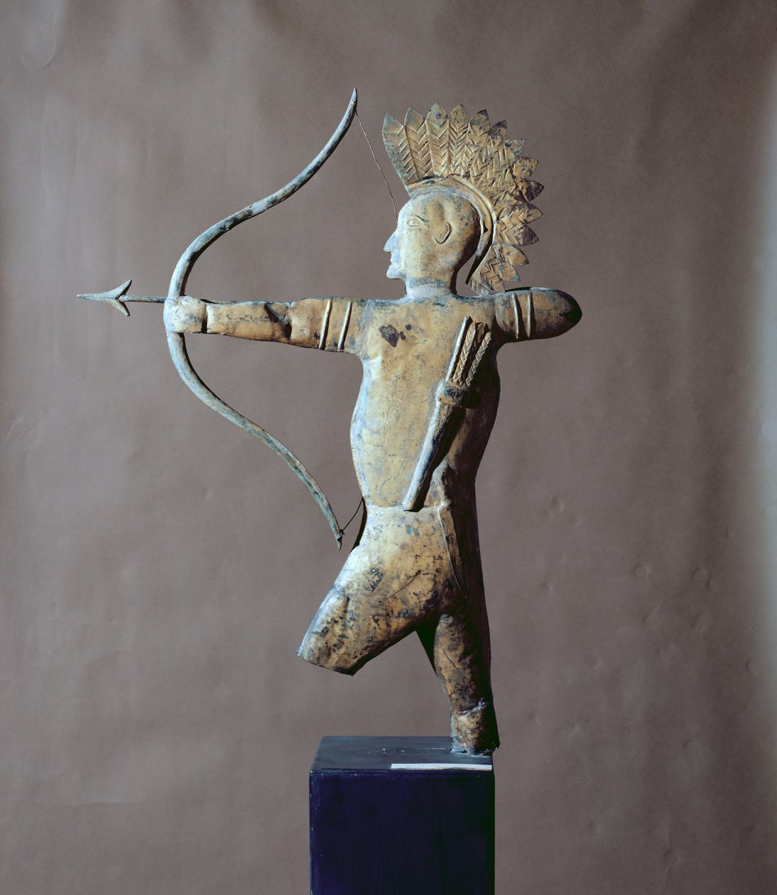 Cata-vento em forma de índio americano, c.1820 (folha de ouro) de Unbekannt Unbekannt