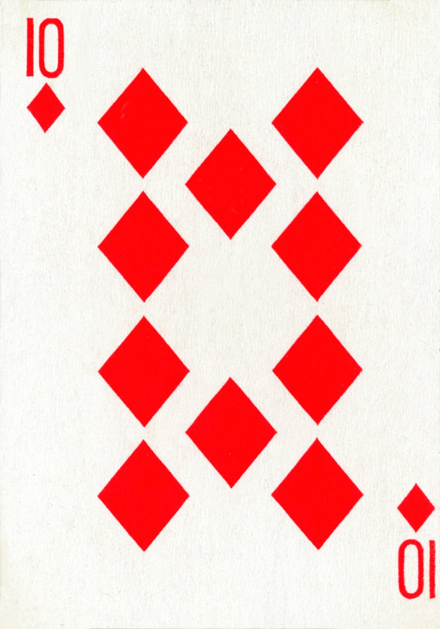10 de ouros de um baralho de cartas de baralho Goodall & Son Ltd., c1940 de Unbekannt