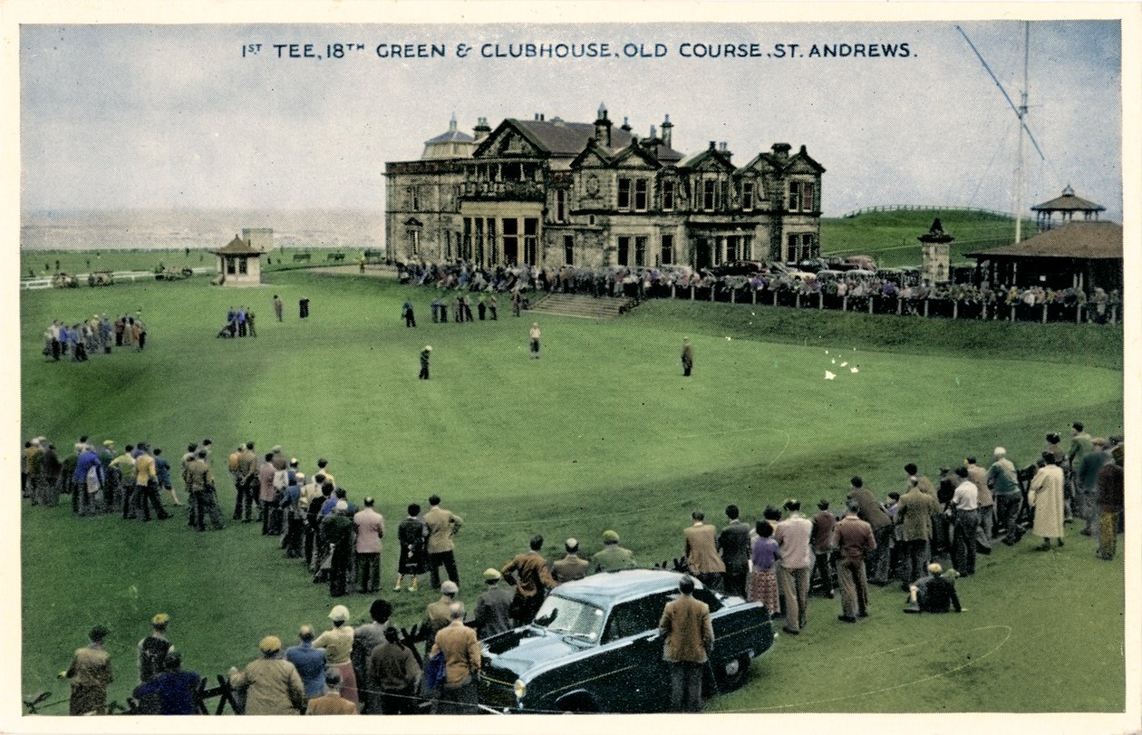 1 ° Tee, 18 ° Green & Clubhouse, Old Course, St. Andrews, c1955 de Unbekannt
