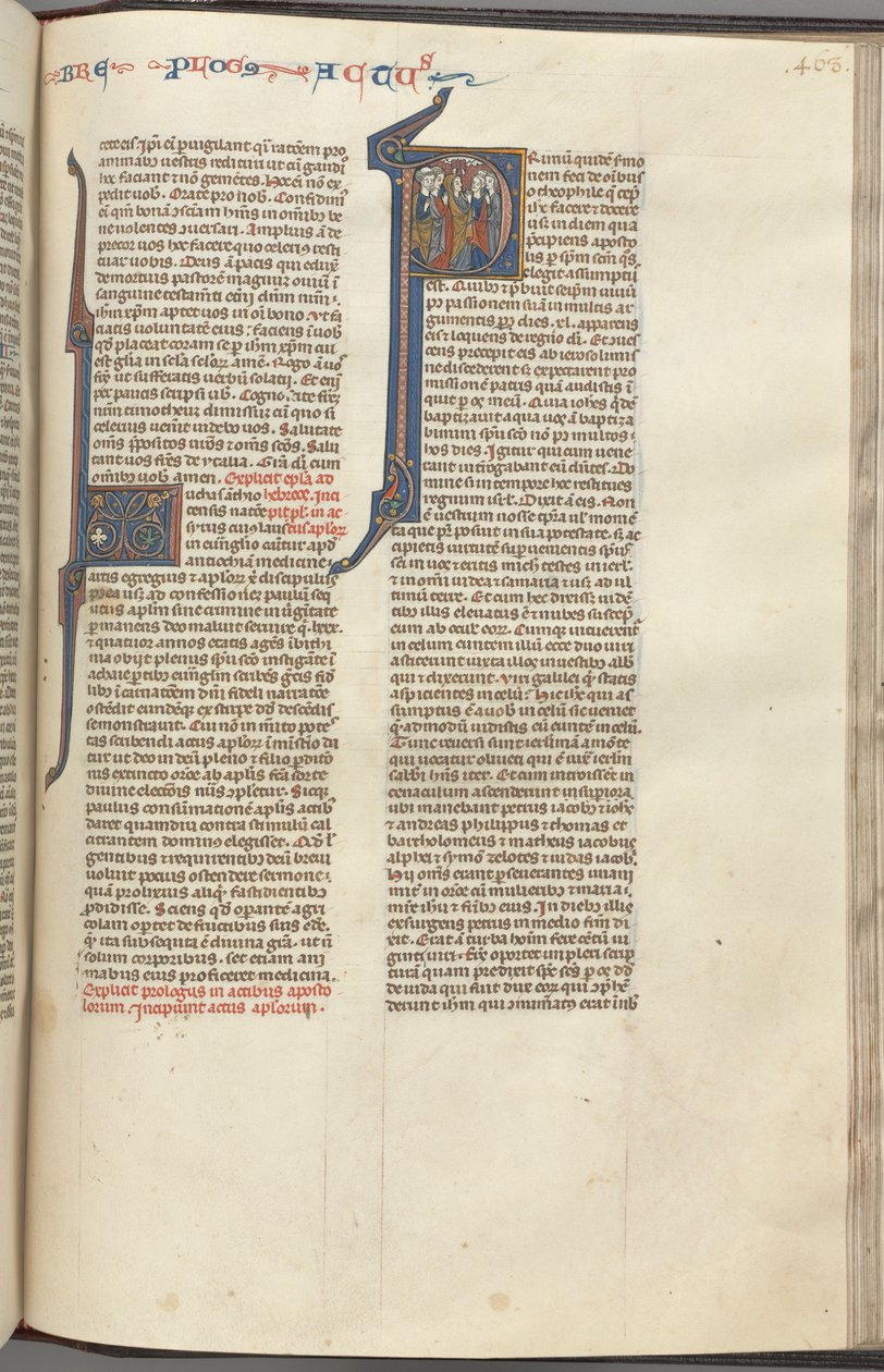 74. Fol. 463r, Atos, P inicial histórico, a Ascensão, c. 1275-1300. de Unbekannt
